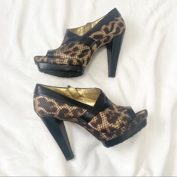 Carlos Santana leopard chica open toe sandal heels cheetah size 8 with box - Picture 6 of 11